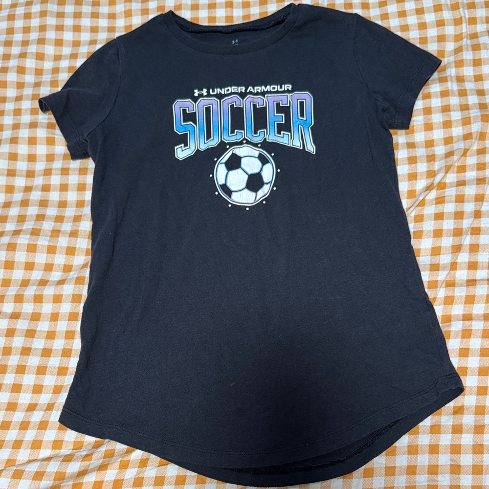Under Armour girl’s Black Soccer Graphic Tee